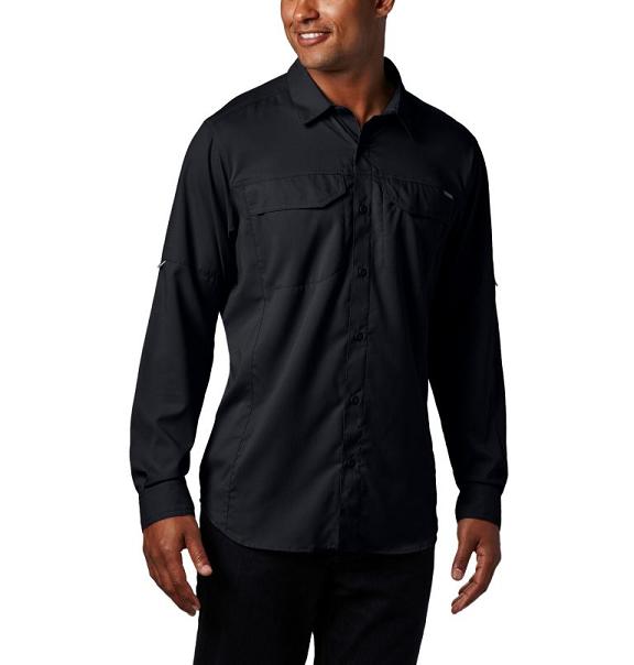 Columbia Silver Ridge Lite Shirts Black For Men's NZ31920 New Zealand
